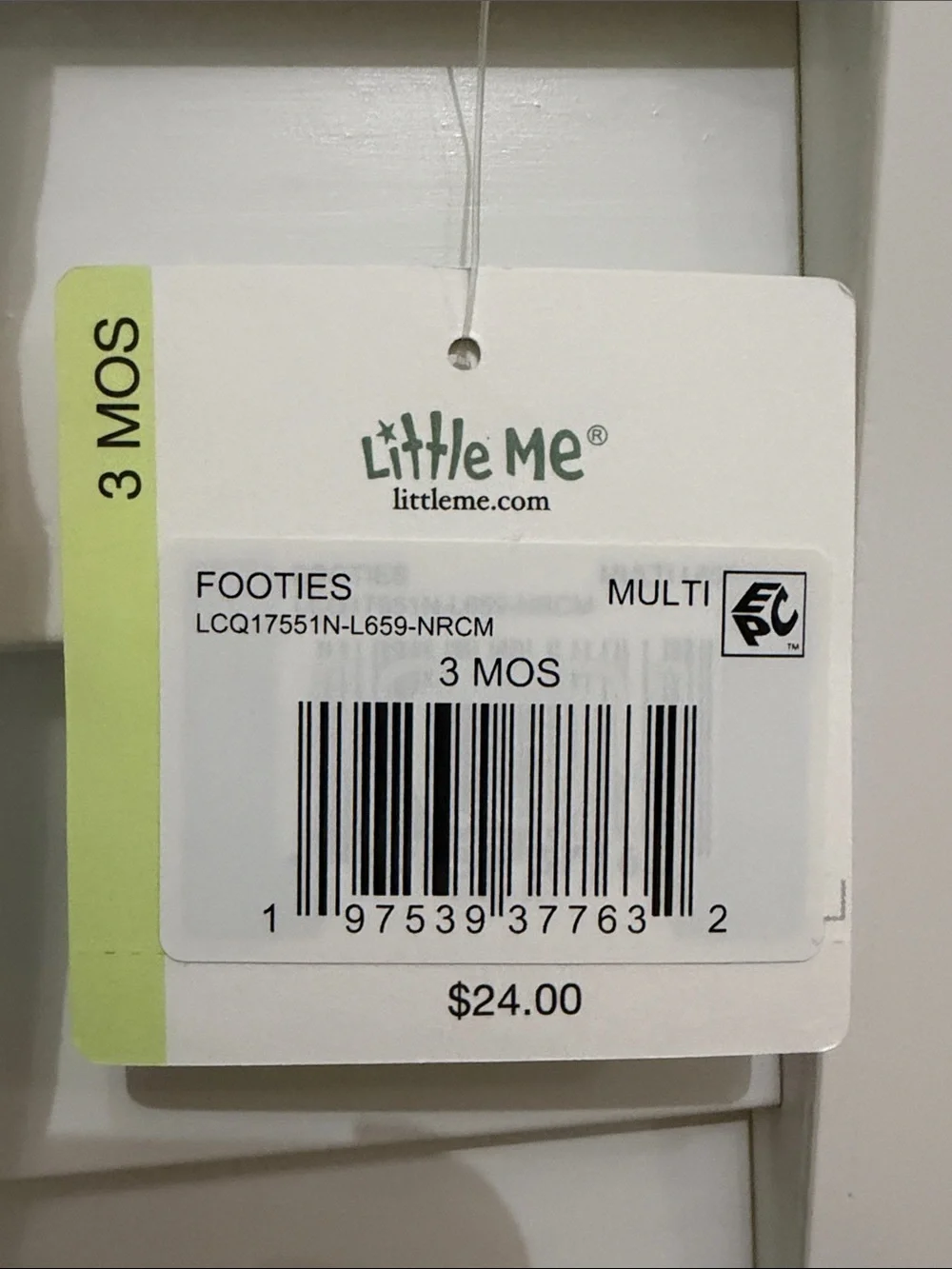 Little Me Cream Footed One-Piece with Blue, Green and Yellow Safari Animals
